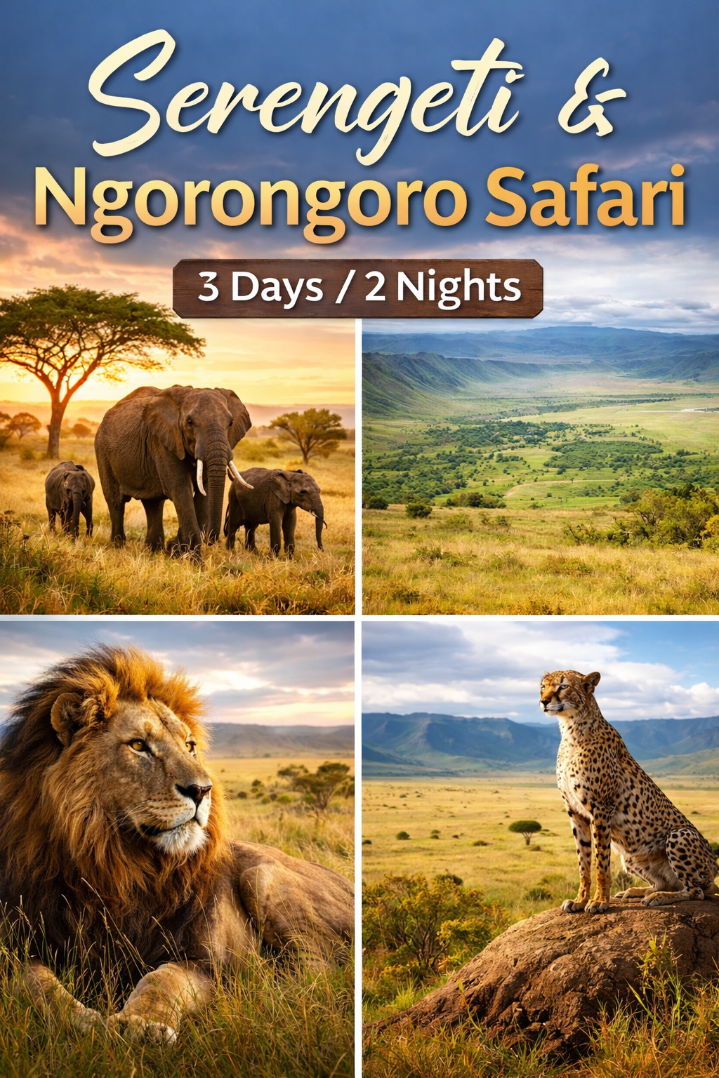  Ultimate 3-Day Safari: Explore Serengeti & Ngorongoro